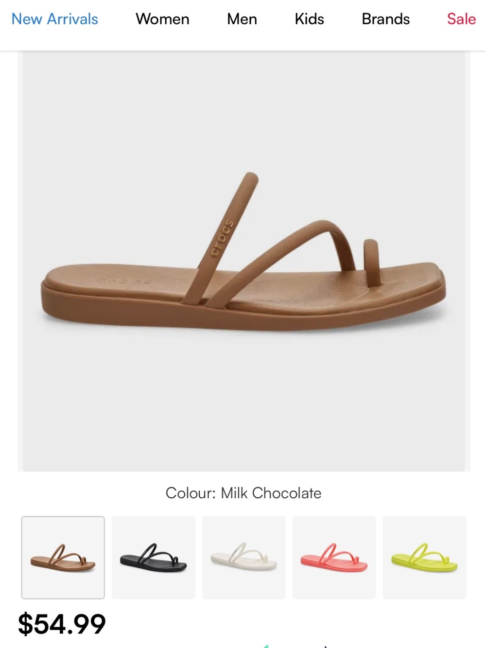 CROCS Milk Chocolate Minimal Toe-Loop Sandal